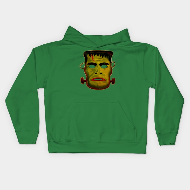 Frankenstein Vintage Monster Mask Kids Hoodie by zerostreet